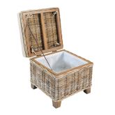 Maya Rattan Grey Wash Square Storage Stool thumnail image