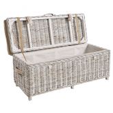 Maya Rattan White Wash Storage Bench thumnail image