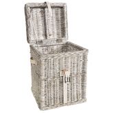 Maya Rattan White Wash Tall Linen Trunk thumnail image