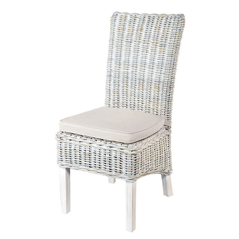 Maya Rattan White Wash Dining Chair