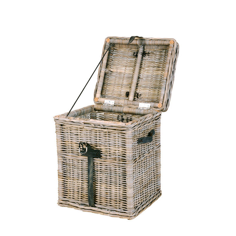 Maya Rattan Grey Wash Tall Linen Trunk