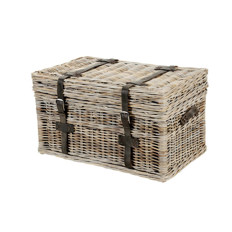 Maya Rattan Small Linen Trunk