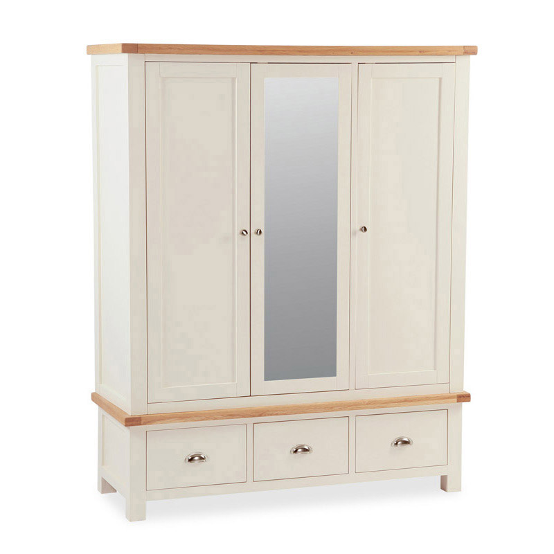 Cleve 98 Mirrored Triple Wardrobe